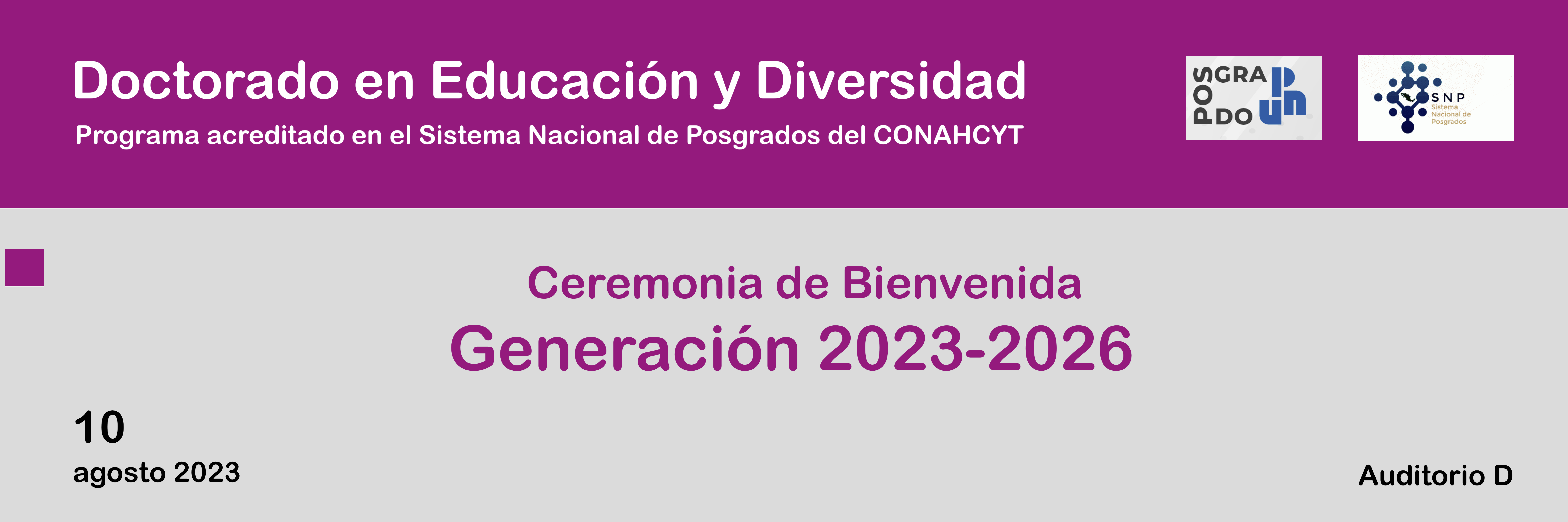 Bienvenida Generación 2023-2026